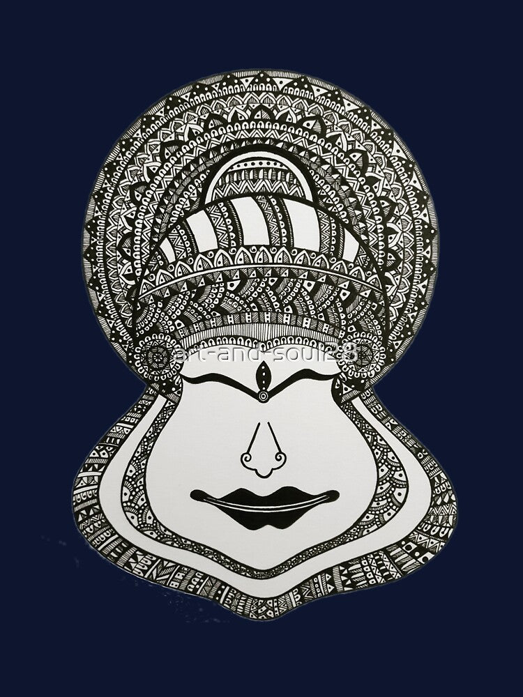 Kathakali zentangle by art-and-soul28