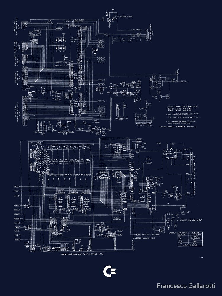 commodore 64 schematics by QWER-Tees