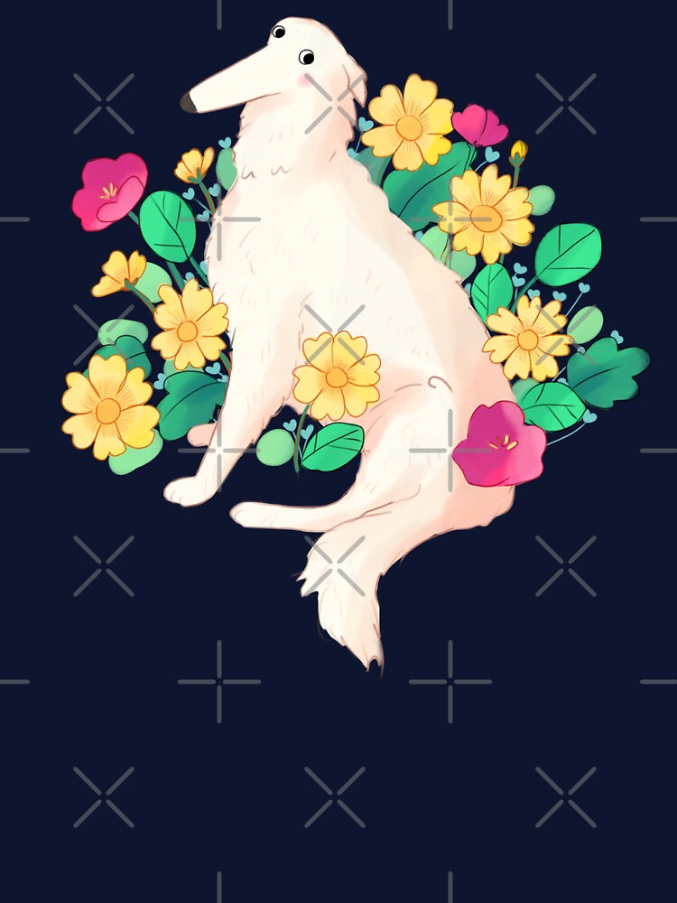 Borzoi and flowers art by Mayarart T-Shirts, Hoodie, Sweatshirt | BlankRebels.com (Image 3)