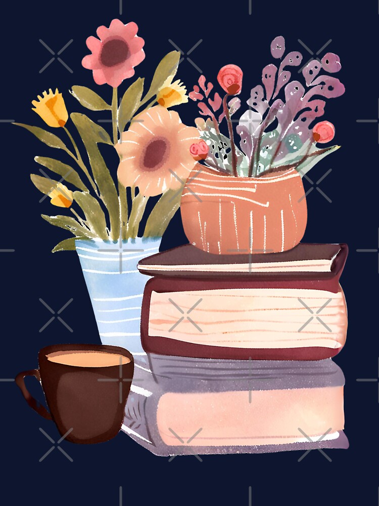 Books and Coffee and Flowers by FarmOfCuties T-Shirts, Hoodie, Sweatshirt | BlankRebels.com (Image 3)