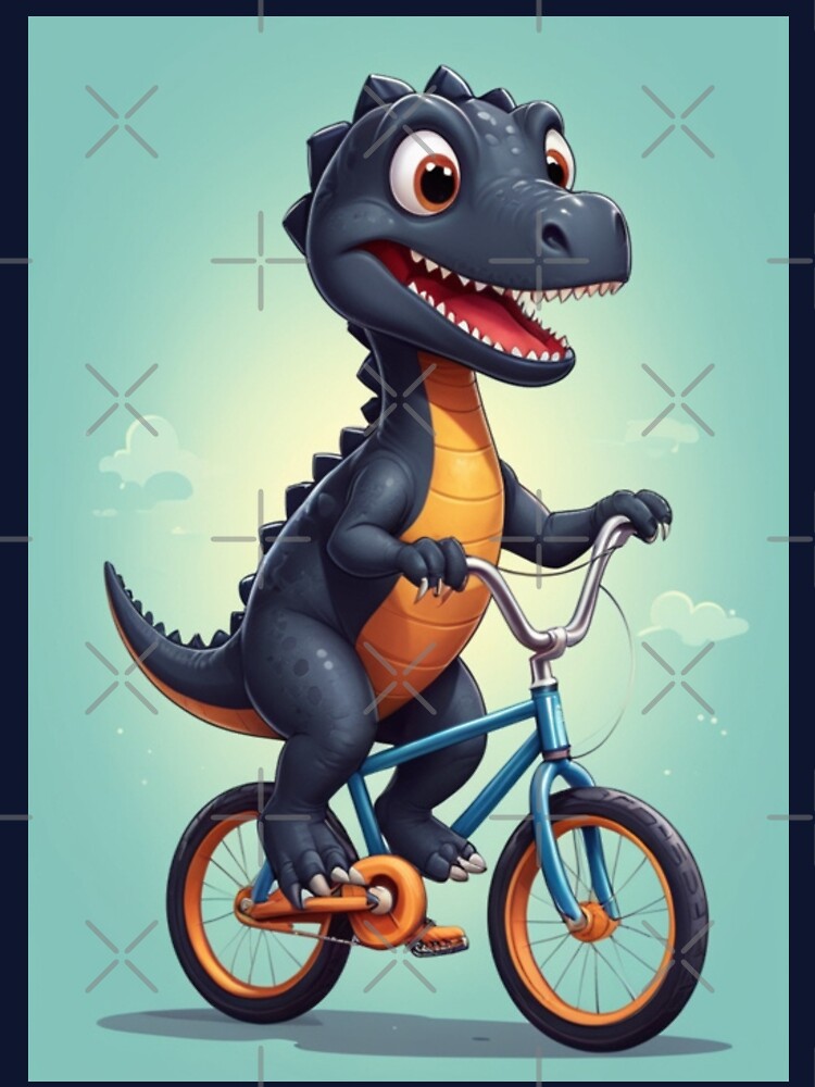 black Dino on bike by KIDS-PRINTS T-Shirts, Hoodie, Sweatshirt | BlankRebels.com (Image 3)