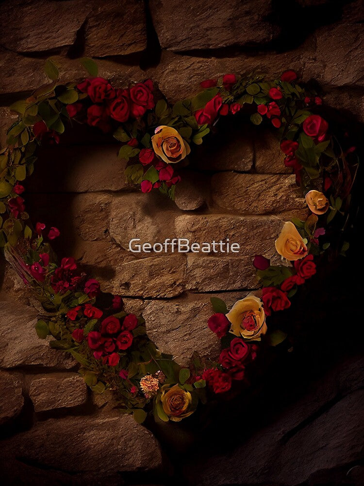 Copy of floral heart ring design on a stone wall 4 both vintage and modern floral wallpaper background new for... (Image 3)