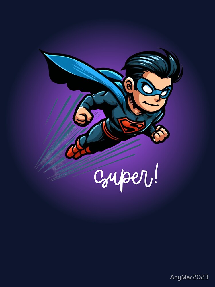 Cartoon Superhero Flying in Action by AnyMar2023 T-Shirts, Hoodie, Sweatshirt | BlankRebels.com (Image 3)