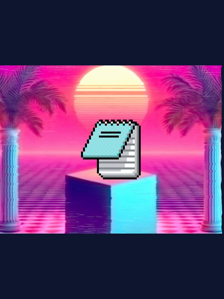 Vaporwave aesthetic - distorted columns, ferns, icon and sunset by analogsandpixel T-Shirts, Hoodie, Sweatshirt (Image 3)