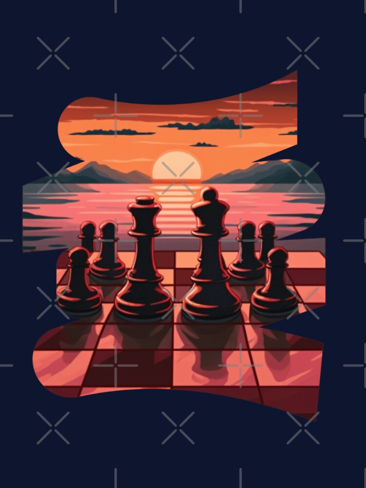 chess retro sunset, chess club, chess game, chess, chess lover, retro sunset, by KesDesigns ⭐⭐⭐⭐⭐ T-Shirts,... (Image 3)