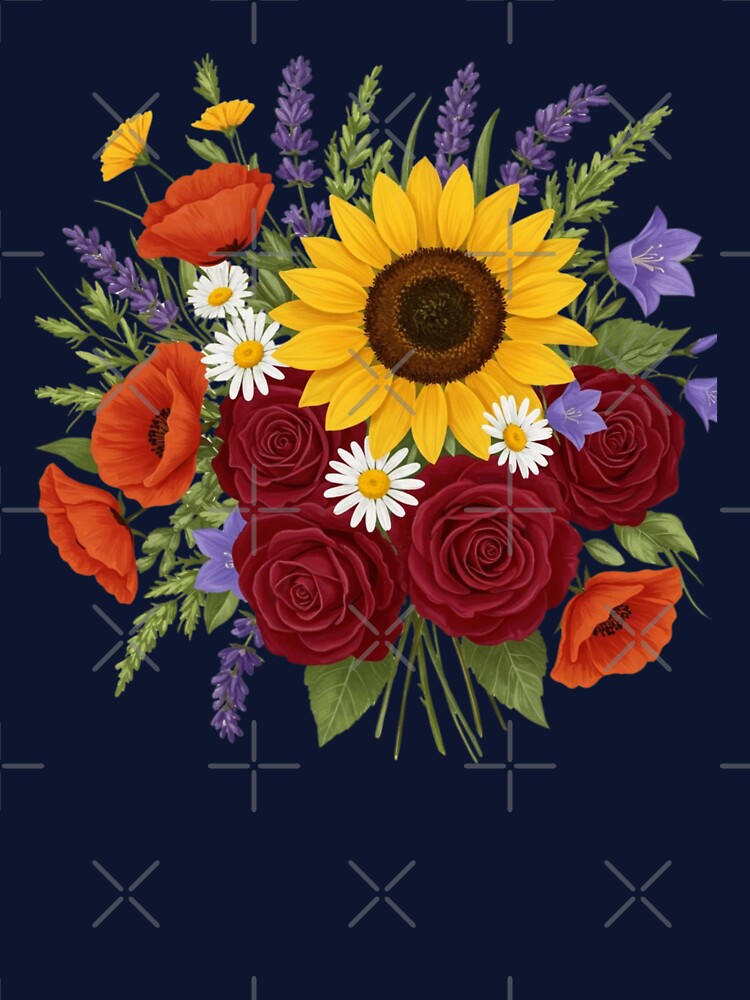 sunflower retro rose design classic tshirt by anandsiva2703