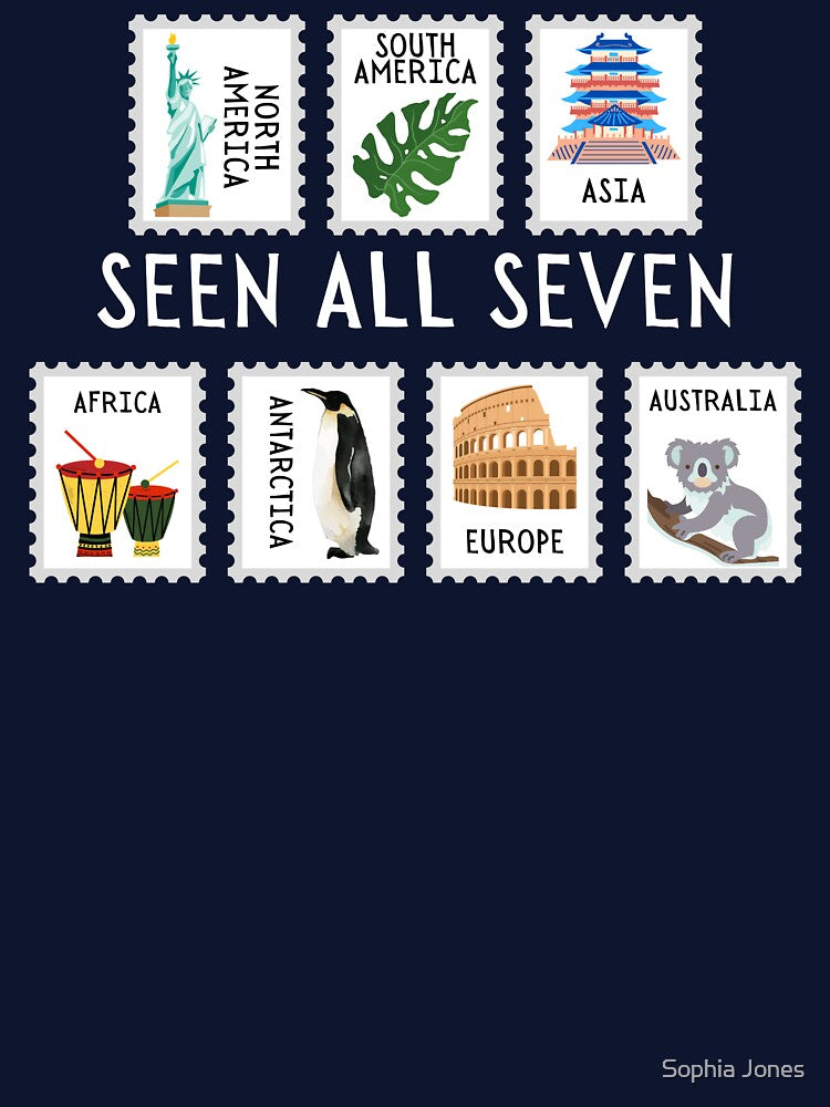 Seven Continents Seen All Seven Postage Stamps T-Shirts, Hoodie, Sweatshirt