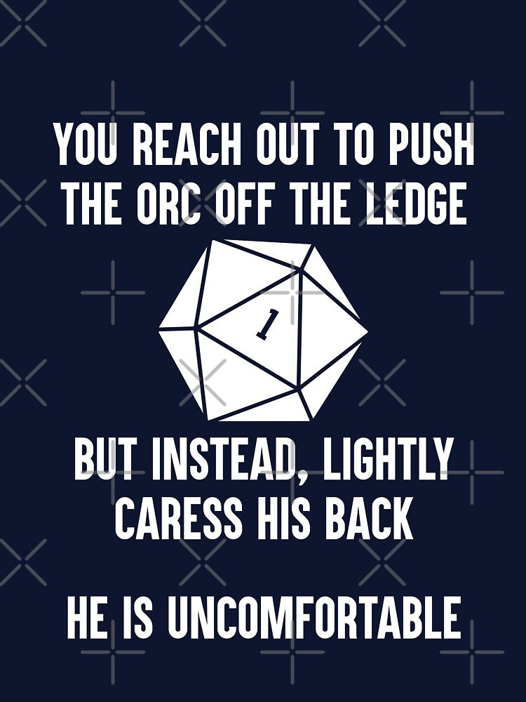 You Reach Out To Push The Orc Off The Ledge by amilli