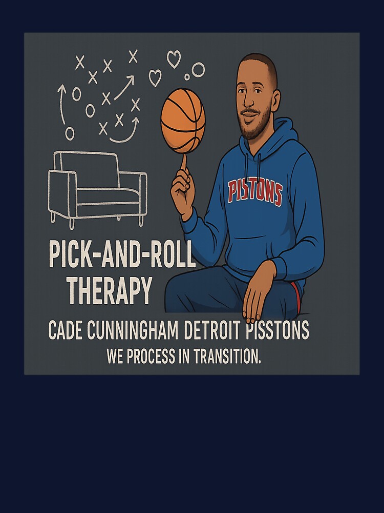 Pick-and-Roll Therapy — Cade Cunningham Detroit Hoops Art by POD DYNASTY T-Shirts, Hoodie, Sweatshirt (Image 3)