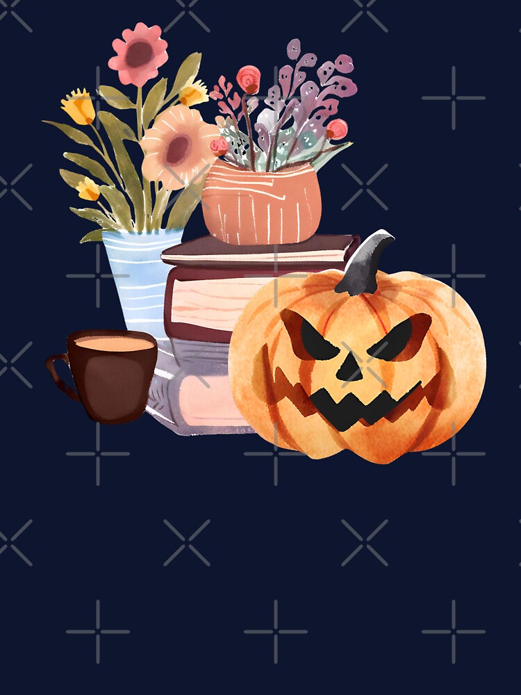 Books and Flowers and Coffee and Halloween Pumpkin by FarmOfCuties T-Shirts, Hoodie, Sweatshirt | BlankRebels.com (Image 3)