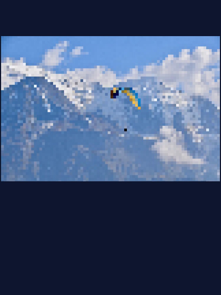 Pixelated Paraglider & Snowy Mountain Scene by Potato Quality Prints T-Shirts, Hoodie, Sweatshirt | BlankRebels.com (Image 3)