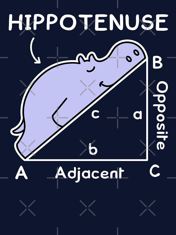 Math Pun. Hypotenuse. Hippotenuse joke by TashaVector