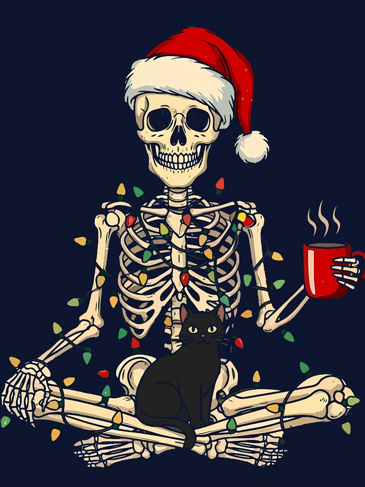 Merry Christmas Skull Santa Bones Holiday Scene by cosettacir6382 T-Shirts, Hoodie, Sweatshirt | BlankRebels.com (Image 3)