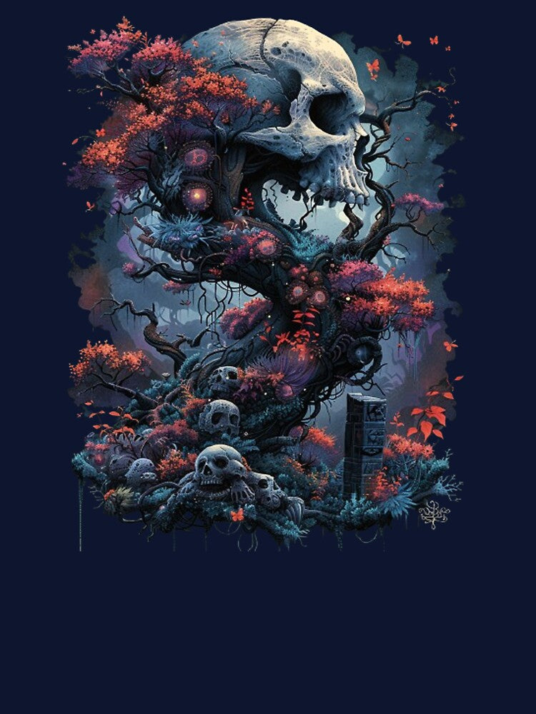 Skull Tree Dark Fantasy Artwork – Gothic Shirt Design by ElGrandeDesign Hoodie, Sweatshirt | BlankRebels.com (Image 3)