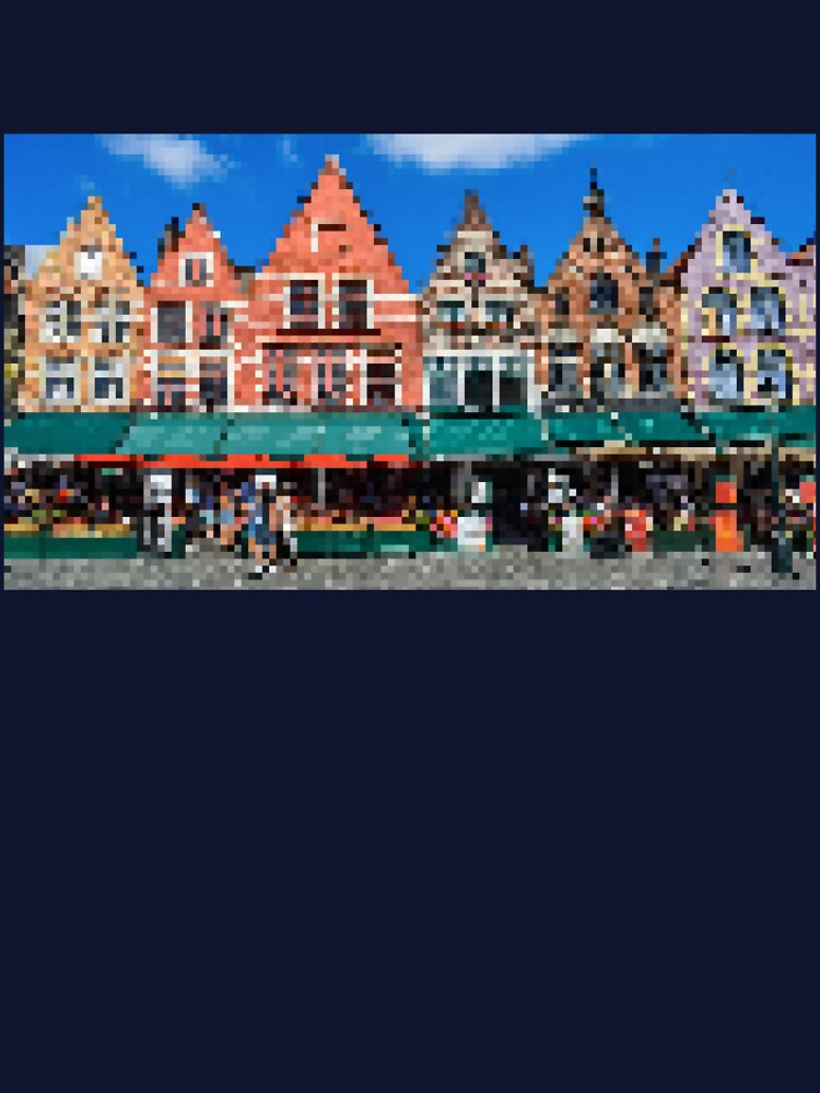 Pixelated Bruges Market Square Scene by Potato Quality Prints T-Shirts, Hoodie, Sweatshirt | BlankRebels.com (Image 3)
