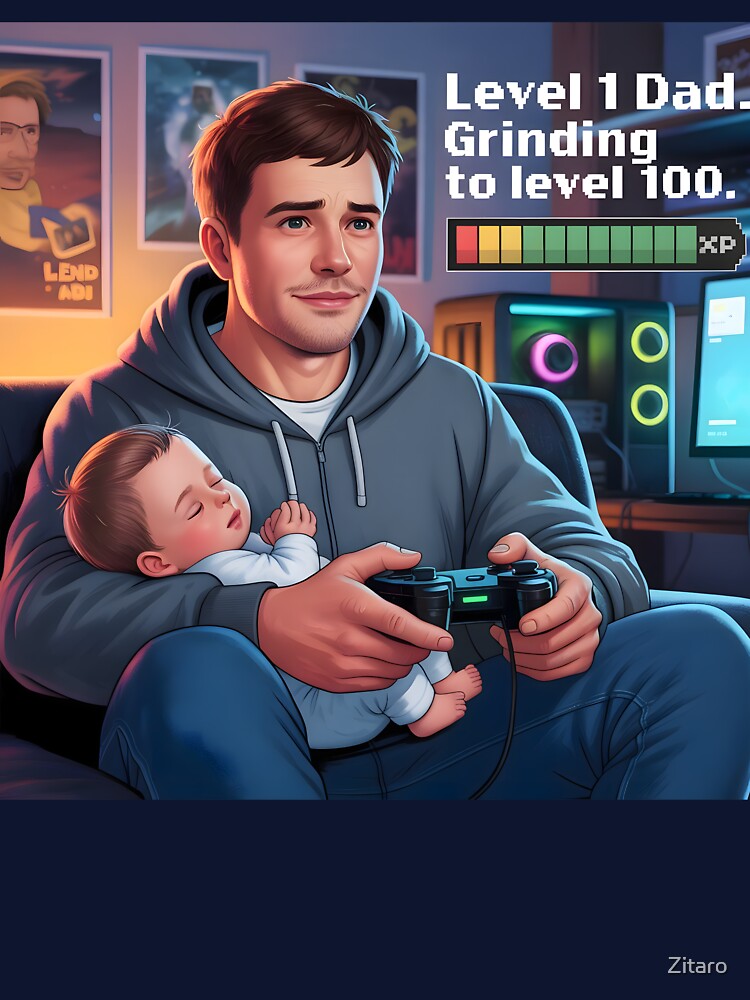 Level 1 Dad. Grinding to level 100 by Zitaro T-Shirts, Hoodie, Sweatshirt | BlankRebels.com (Image 3)