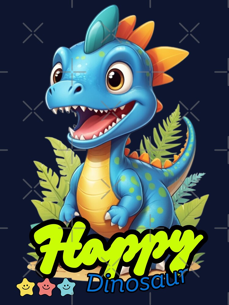 happy blue dinosaur by KIDS-PRINTS T-Shirts, Hoodie, Sweatshirt | BlankRebels.com (Image 3)