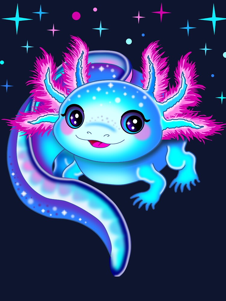 Cute Axolotl Galaxy Starry Sky by LESSILU T-Shirts, Hoodie, Sweatshirt | BlankRebels.com (Image 3)