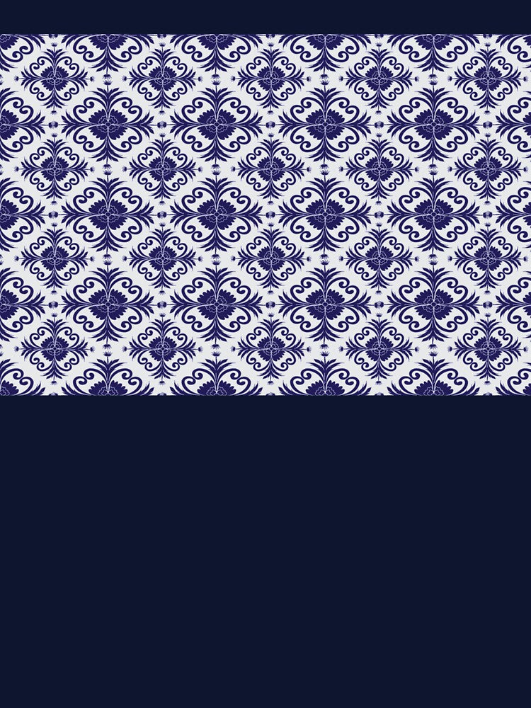 A deep navy blue Demark floral seamless pattern by Line-Aura T-Shirts, Hoodie, Sweatshirt | BlankRebels.com (Image 3)