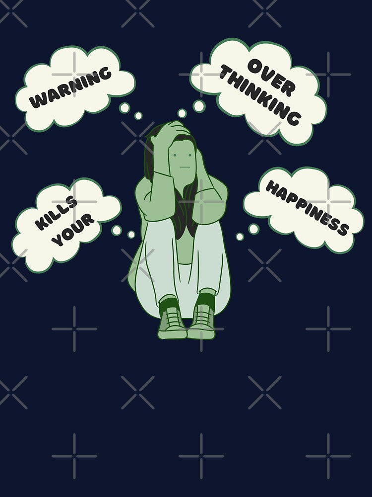 Warning Overthinking Kills Your Happiness - Funny - Overthinking Kills Happiness - Overthinker by designerpriti... (Image 3)