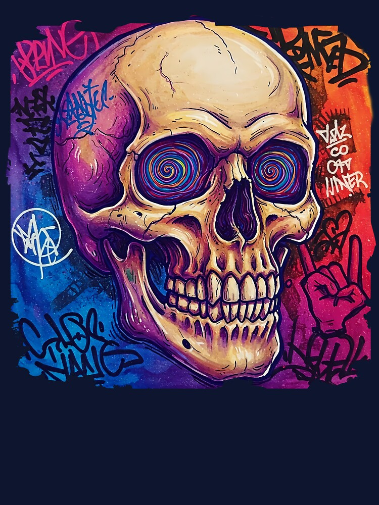 Street Art  skull illustration by PixelPunny T-Shirts, Hoodie, Sweatshirt | BlankRebels.com (Image 3)