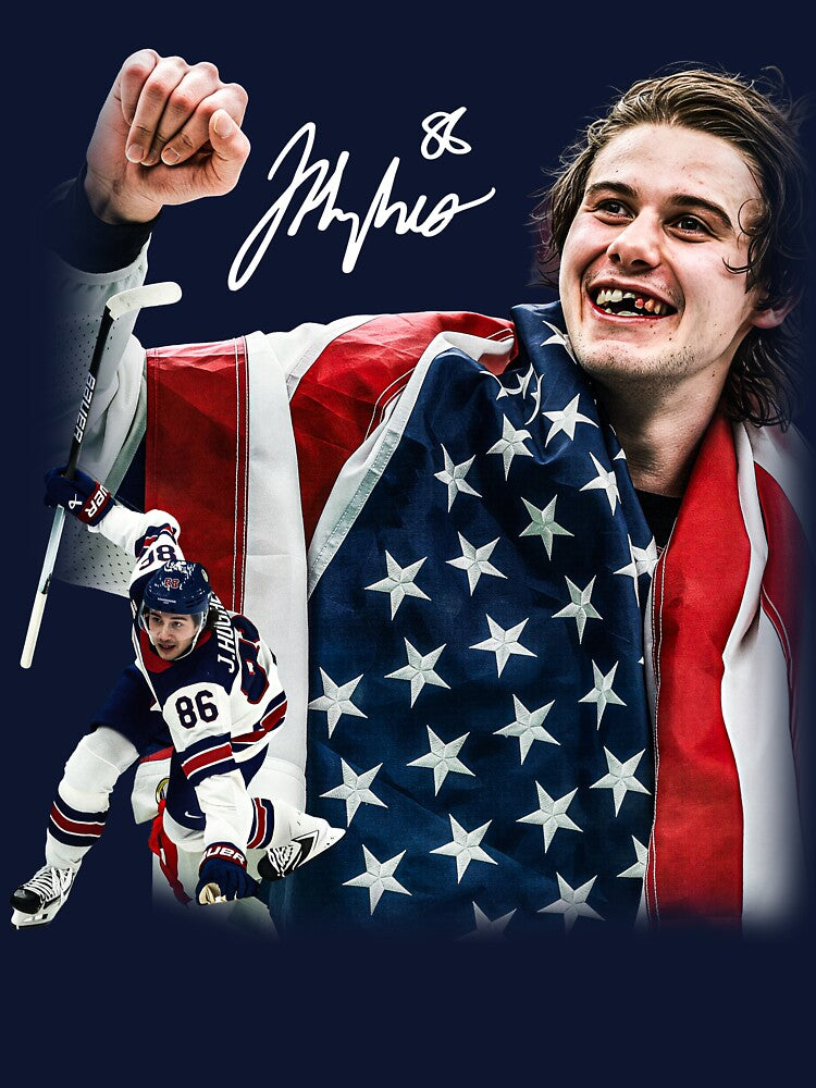 Jack Hughes USA Olympic Gold Medal Hockey by issacsage T-Shirts, Hoodie, Sweatshirt | BlankRebels.com (Image 3)
