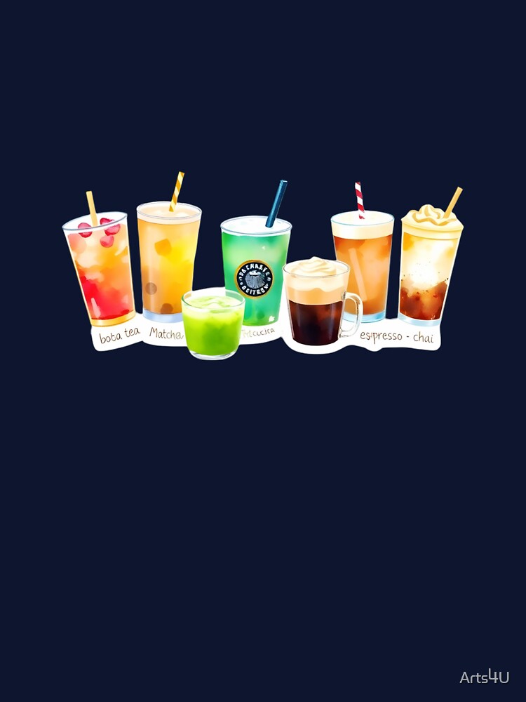 DRINKS #1 BOBA, MATCHA, COFFEE, CHAI ESPRESSO DRINK LOVERS by Arts4U T-Shirts, Hoodie, Sweatshirt | BlankRebels.com (Image 3)