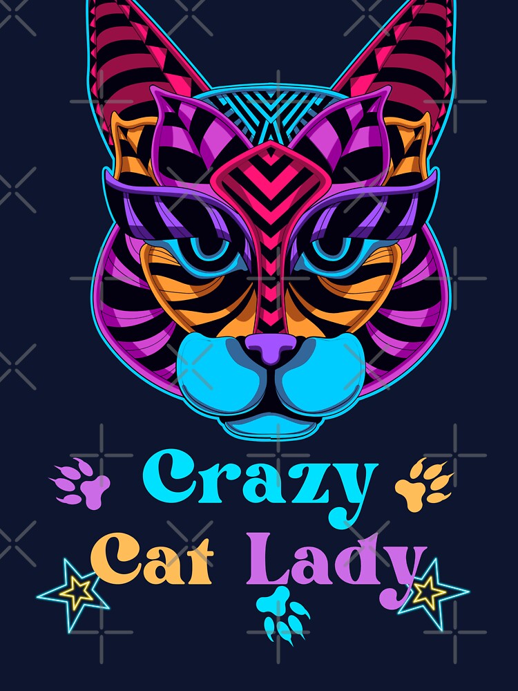 Crazy Cat Lady Illustrated Digital Design by mangaworldart T-Shirts, Hoodie, Sweatshirt | BlankRebels.com (Image 3)