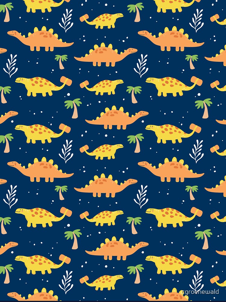 Cute Navy and Orange Dinosaur Pattern by cgroenewald T-Shirts, Hoodie, Sweatshirt | BlankRebels.com (Image 3)