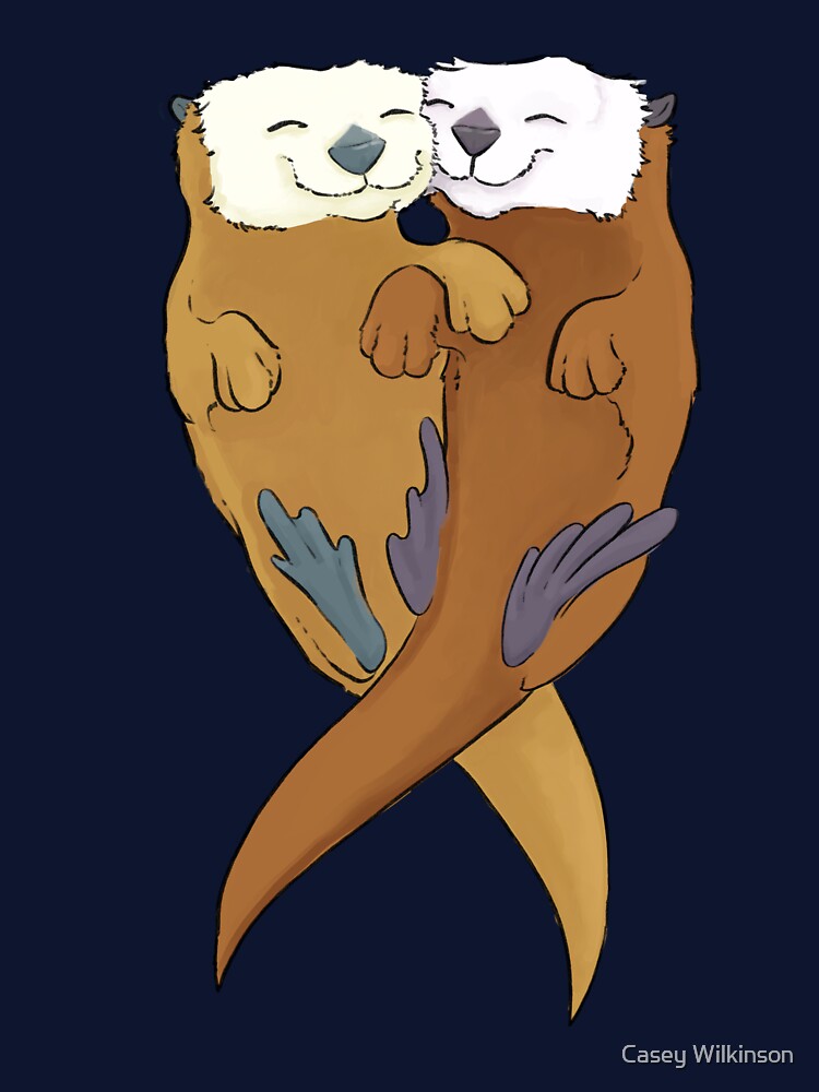 Snuggle Otters Holding Hands by Casey Wilkinson T-Shirts, Hoodie, Sweatshirt | BlankRebels.com (Image 3)