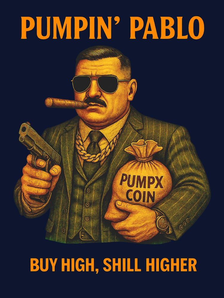 "Pumpin’ Pablo – Buy High, Shill Higher" | Crypto Hype Design by BitCrop T-Shirts, Hoodie, Sweatshirt (Image 3)