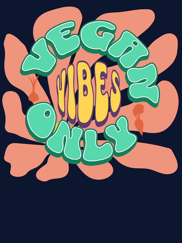 Vegan vibes only, retro text on retro flower by BritishDelights T-Shirts, Hoodie, Sweatshirt | BlankRebels.com (Image 3)