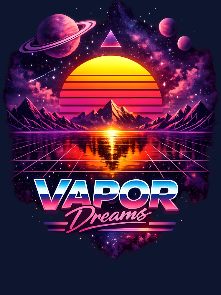 Vapor Dreams – Retro Neon Sunset by idodo360 T-Shirts, Hoodie, Sweatshirt | BlankRebels.com (Image 3)