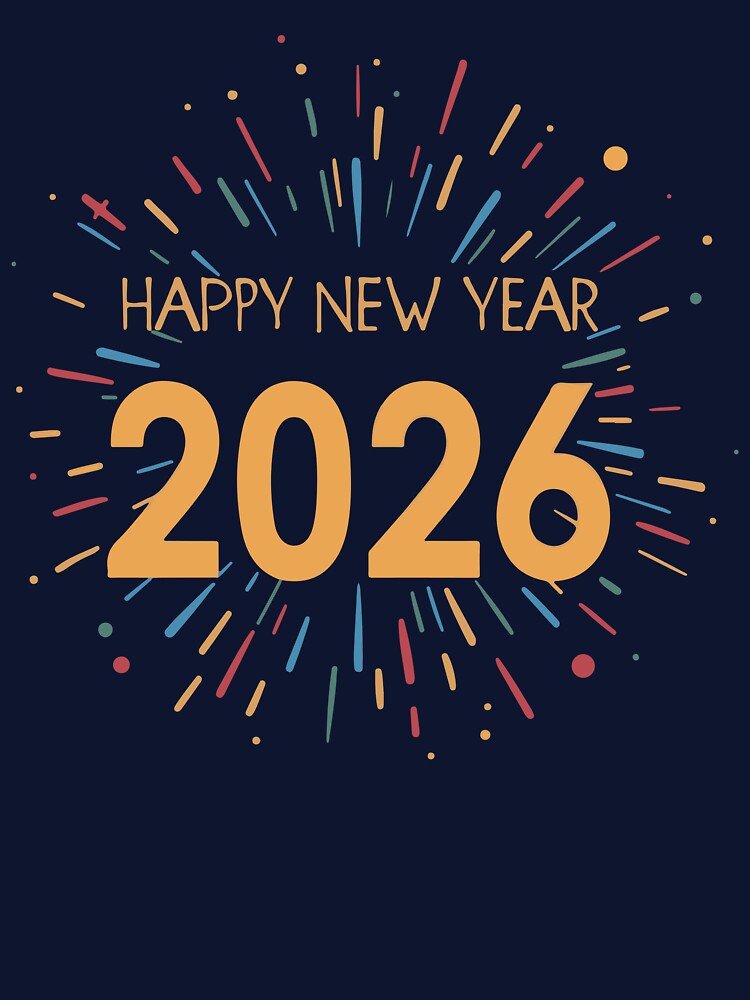 Happy New Year 2026 Fireworks Typography Design by DavidTeeStudio T-Shirts, Hoodie, Sweatshirt | BlankRebels.com (Image 3)