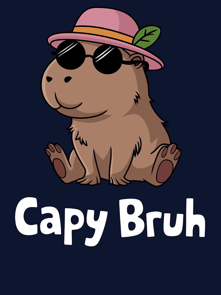 Capy Bruh - Funny Chill Capybara Meme Design by Serbin T-Shirts, Hoodie, Sweatshirt | BlankRebels.com (Image 3)