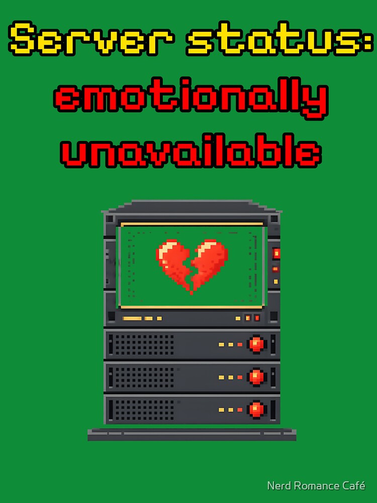 Server Status: Emotionally Unavailable Meme by Nerd Romance Café T-Shirts, Hoodie, Sweatshirt | BlankRebels.com (Image 3)