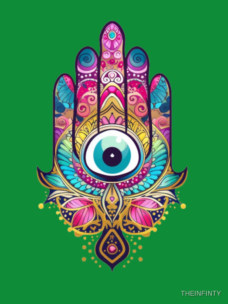 Hand Of Fatima T Shirt , Hamsa , Hippie design by THEINFINTY Hoodie, Sweatshirt | BlankRebels.com (Image 3)
