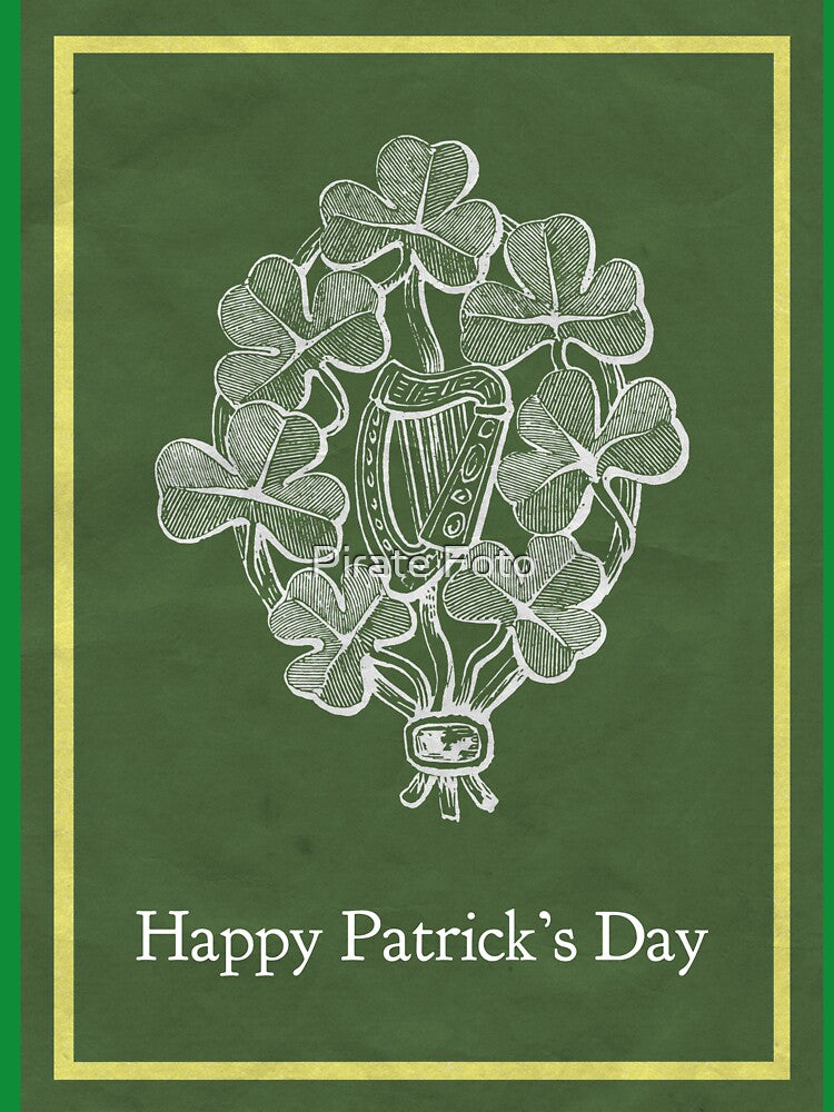 Happy St Patrick's Day! Shamrock & Harp Irish Art Design by Pirate Foto T-Shirts, Hoodie, Sweatshirt (Image 3)