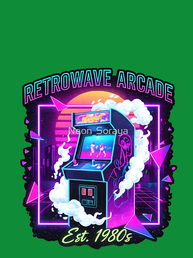 Retrowave Arcade – Neon Vaporwave Gaming Art by Neon_Soraya T-Shirts, Hoodie, Sweatshirt | BlankRebels.com (Image 3)