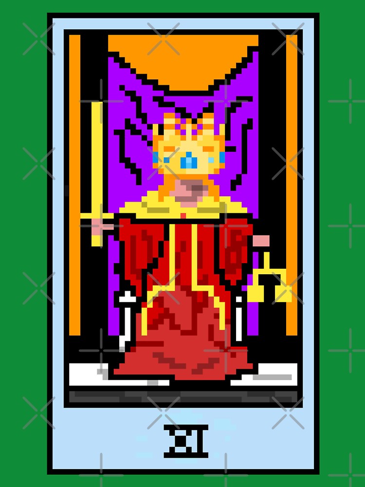 Wait Is This Pixel Art Tarot? Green Major Arcana 'Justice' ( Stickers Other Accessories) T-Shirts, Hoodie, Sweatshirt