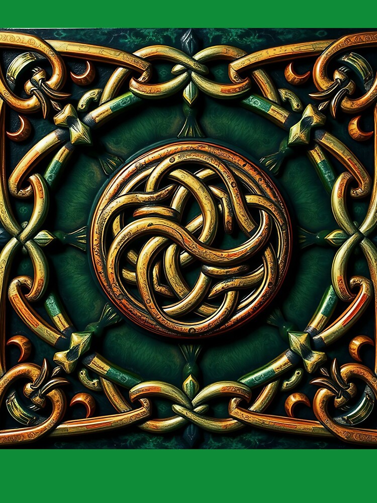 Celtic Tree of Life Throw Pillow, 3D Haunted Forest Seamless Pattern, Gothic Decor Print, viking Design for... (Image 3)