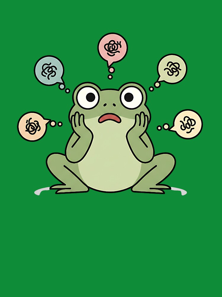Overthinking Frog Sticker Funny Mental Health Meme Animal Relatable Anxiety Humor Frog T-Shirts, Hoodie, Sweatshirt