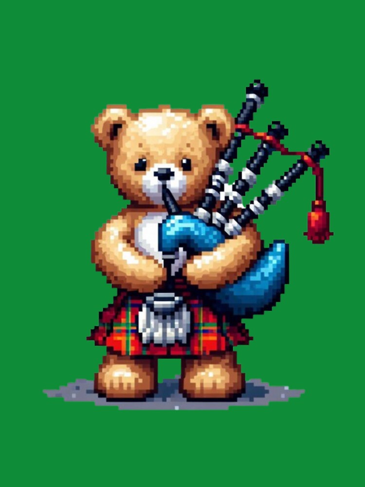 Cute bear plays the bagpipes by Koobiocc