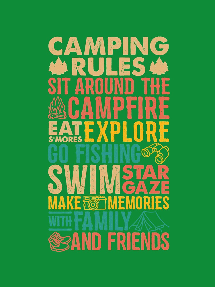 Camping Rules Gifts For Family Camping by ajw1 T-Shirts, Hoodie, Sweatshirt | BlankRebels.com (Image 3)