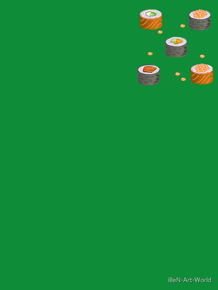 Sushi Lover Pattern - Traditional Maki and Nigiri Rolls Graphic Design by illeN-Art-World