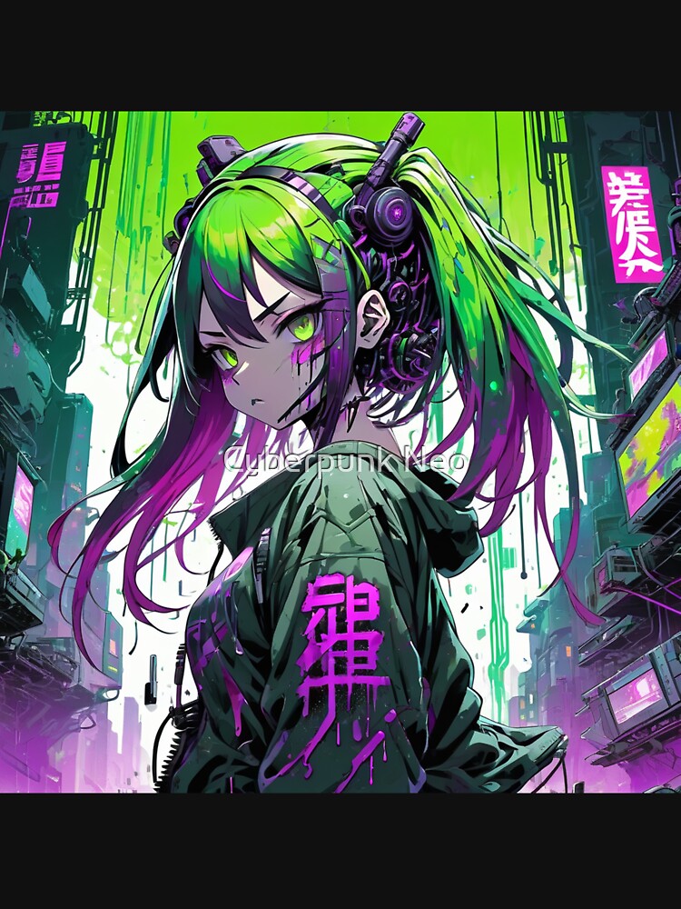 Cyberpunk Anime Girl 10 by Cyberpunk Neo T-Shirts, Hoodie, Sweatshirt | BlankRebels.com (Image 3)