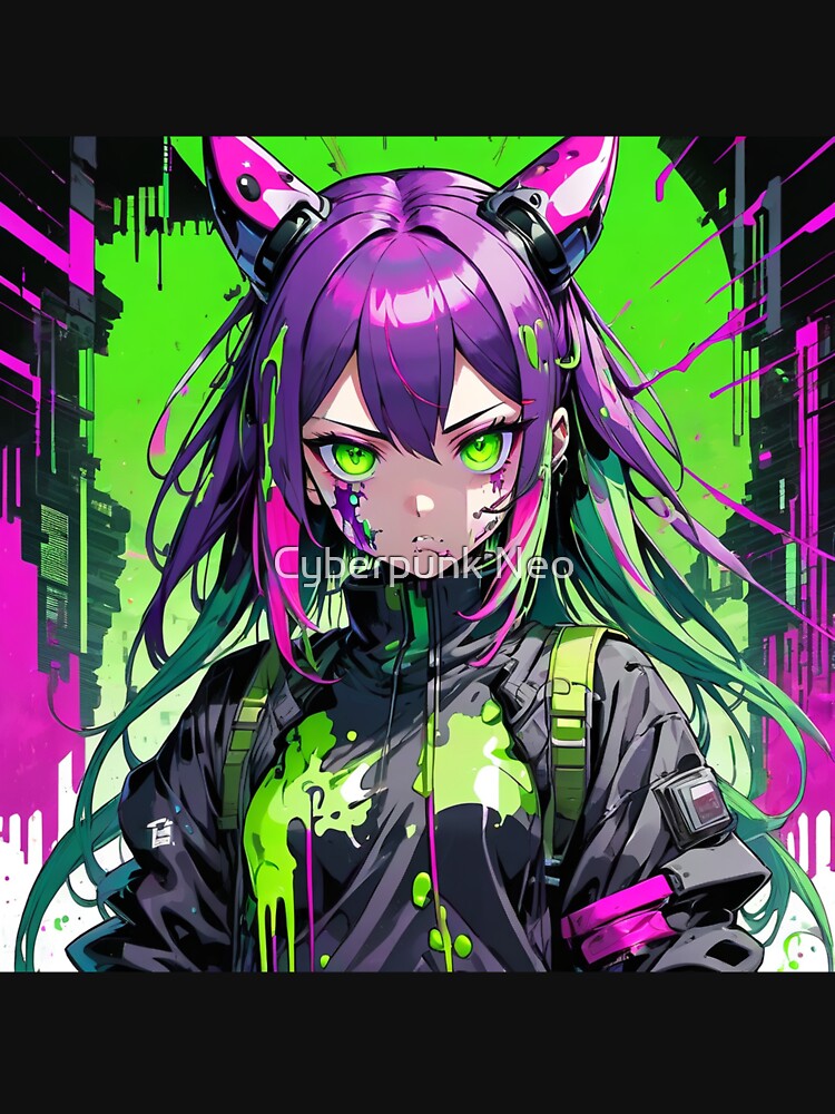 Cyberpunk Anime Girl 2 by Cyberpunk Neo T-Shirts, Hoodie, Sweatshirt | BlankRebels.com (Image 3)