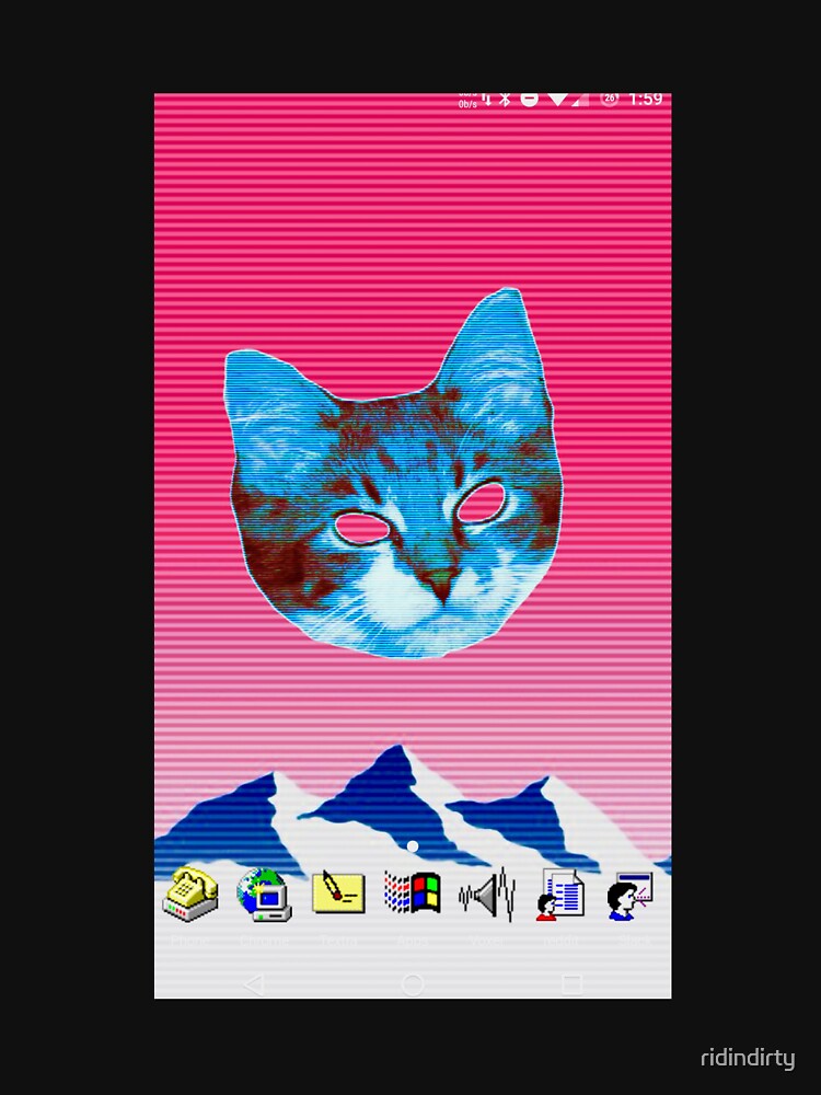 Vaporwave cat by ridindirty T-Shirts, Hoodie, Sweatshirt | BlankRebels.com (Image 3)