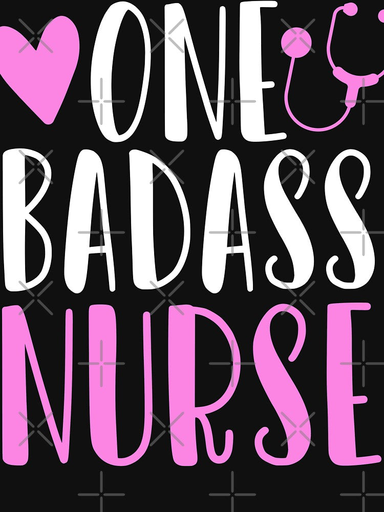 one badass nurse funny rn nursing gift cute nurses medical stethoscope by tiffanator606 T-Shirts, Hoodie,... (Image 3)