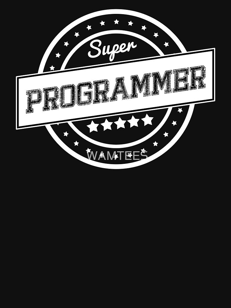 Super Programmer Badge Stamp Vintage - White by WAMTEES T-Shirts, Hoodie, Sweatshirt | BlankRebels.com (Image 3)